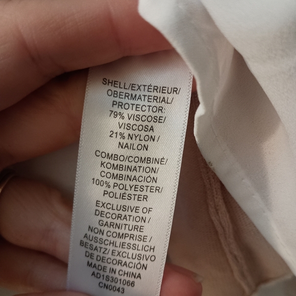 Adrianna Papell Blush/White Embellished Collar Layered Twofer Sweater Size L NWT - Picture 6 of 6